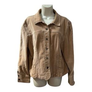 A.M.I. VTG Tan Corduroy Boyfriend Cut Jacket with Snaps